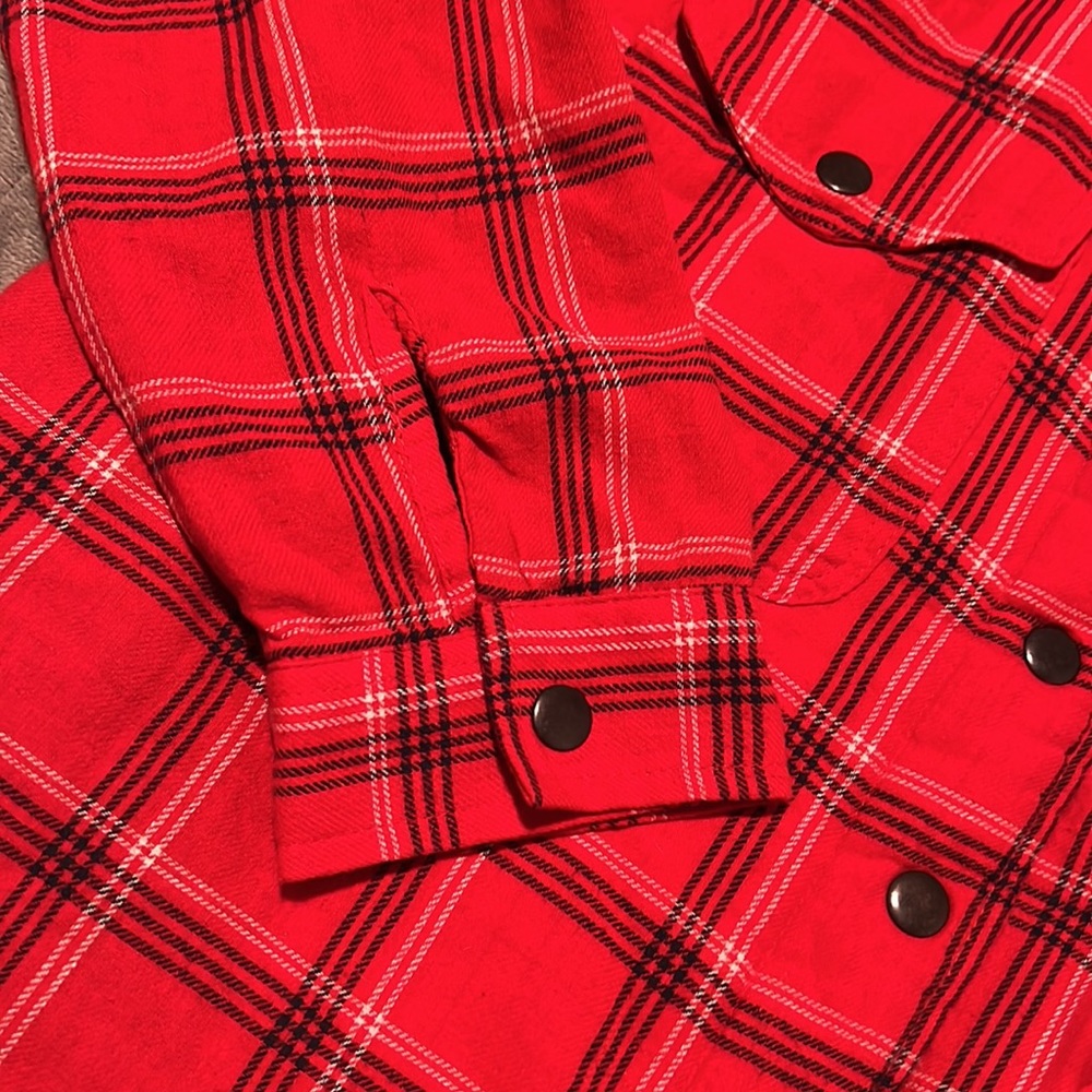 Lucky Brand Flannel Shirt, Jacket, Plaid, Fleece, Warm, Red, Black, Size S - Picture 6 of 12